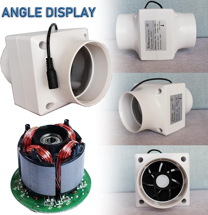 12V 3 Inch Inline Duct Fan Ventilation Exhaust Booster 32cfm Air Cooling Vent