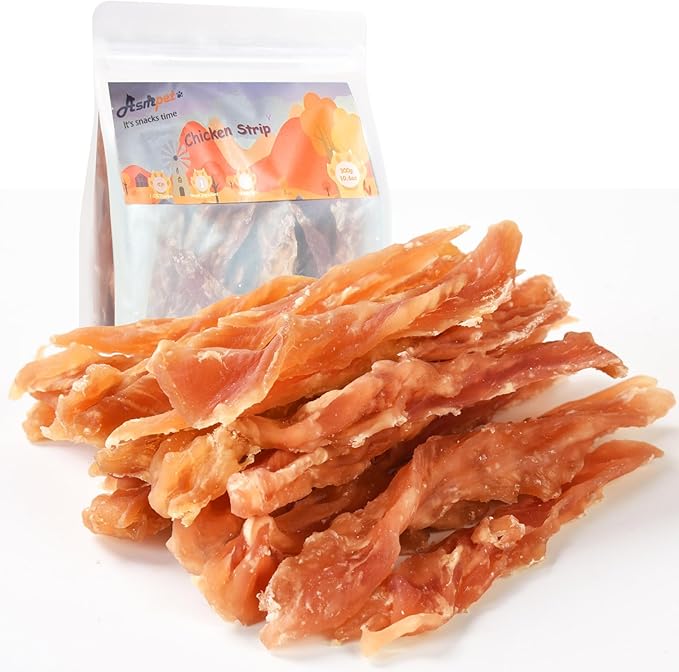 ASMPET Dog Chicken Jerky Treats, Made with 100% Real Chicken Breast, High Protein & Grain Free
