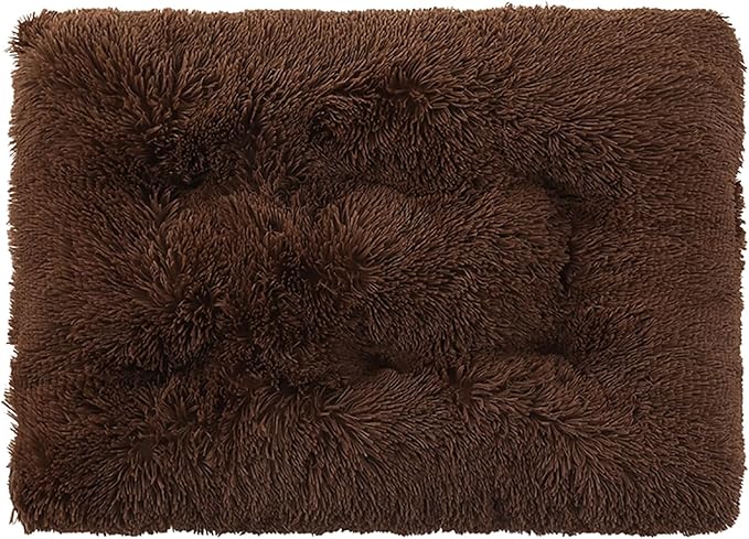 Dog Crate Mat, Dog Bed for Large Dogs, Comfy Fluffy Kennel Pad Anti-Slip for Dog beds & Furniture, Quilted Dog Bed for Pets for Medium/Small Dogs Cats (Color : Coffee, Size : 20x14.9)