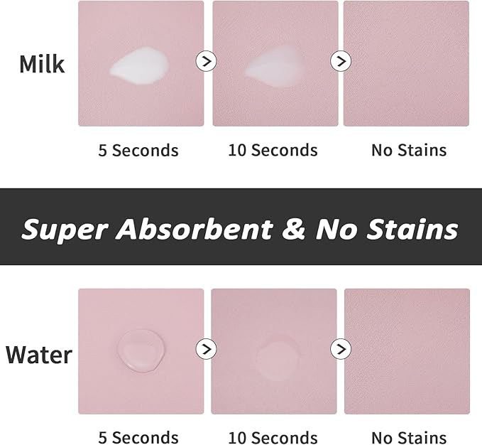 Dog Food Mat - Absorbent Cat Mat for Food and Water, No Stains Pet Feeding Bowl Mat, Easy to Clean Pet Placemats, Quick Dry Dog Water Dispenser Mat for Messy Drinkers | Pink 18"x34"