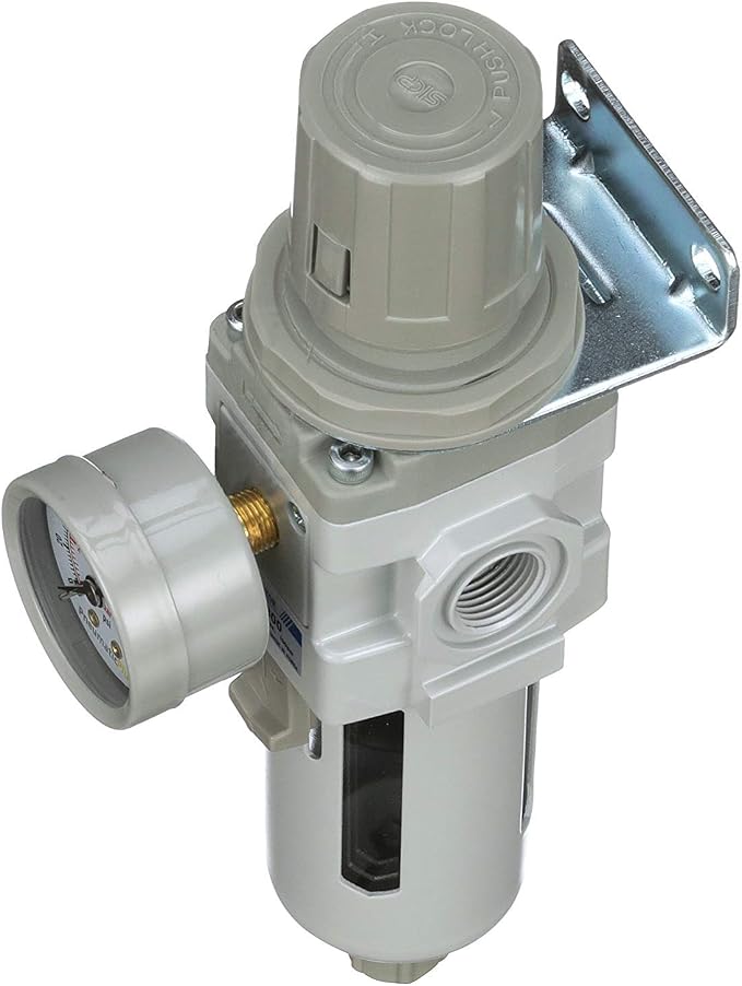 PneumaticPlus SAW300-N03BG Compressed Air Filter Regulator Piggyback Combo 3/8"
