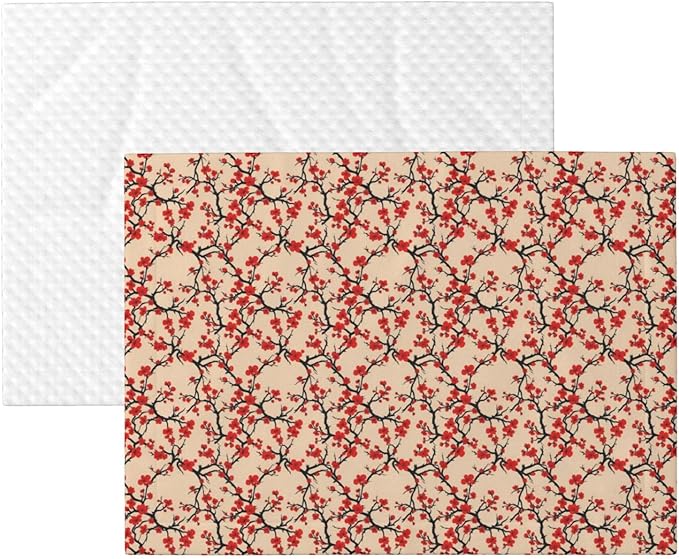 Double Sided Plush Pet Blanket with Cozy Dot Texture and Smooth Reverse, Blossom Japanese Cherry, Reversible Throw for Dogs Cats on Couches Beds Crates