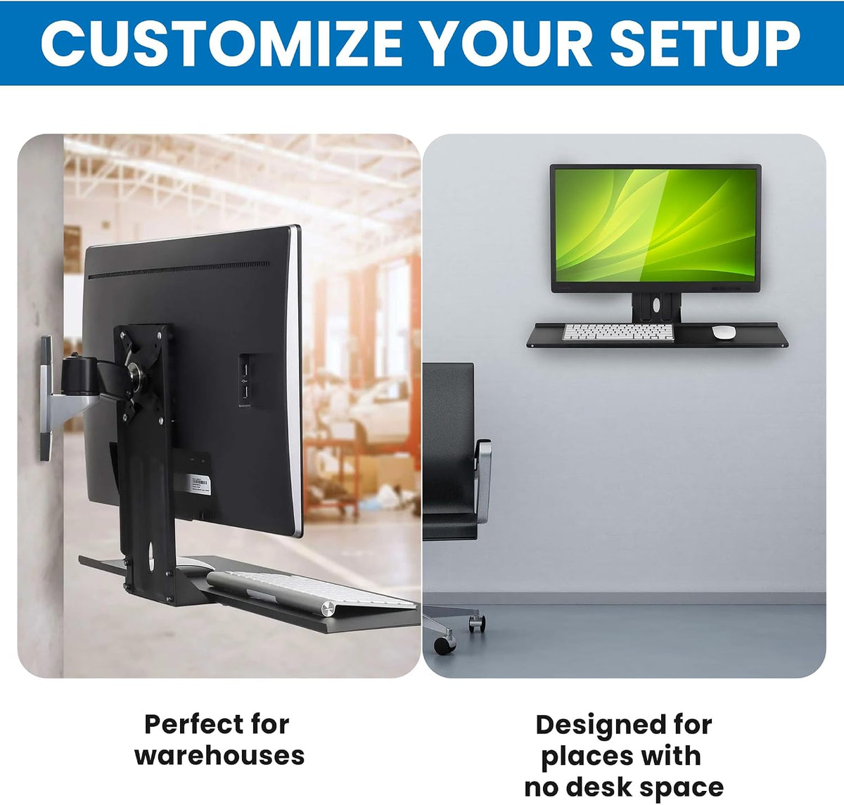 Mount-It! Monitor and Keyboard Wall Mount