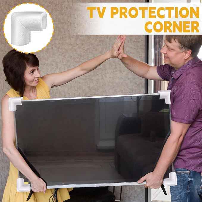 24 Pcs Foam Corner Protectors for Shipping, L-Shaped Edge Guards for TV Moving
