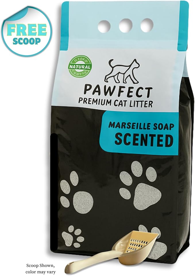 Marseille Soap Scented Cat Litter – 17.2 lb / 9L, Fast Clumping, Natural Odor Absorption, Lightweight Formula, Made with Turkish White Bentonite