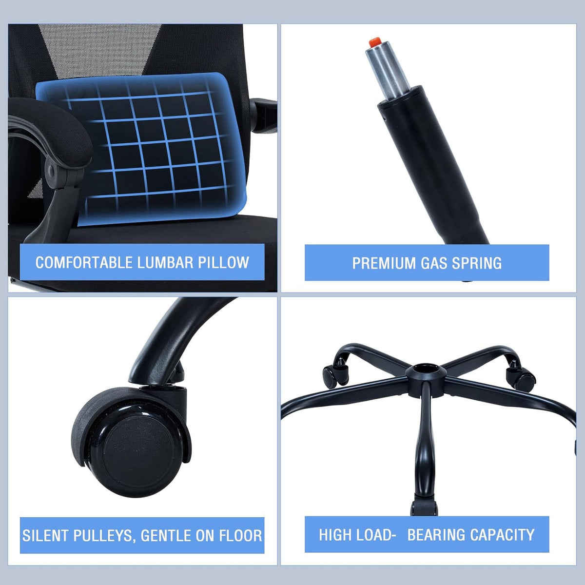 Ergonomic Office Chair with footrest, 90-160° Recline Computer Desk Chair
