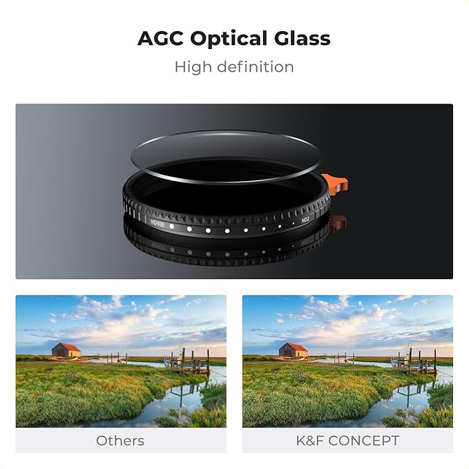 K&F CONCEPT 58mm Ultra-Low Reflectivity Putter Variable ND Filter ND2-ND400 28