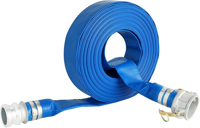 2" x 50 ft Backwash Hose for Swimming Pools, Heavy Duty PVC Water Lay Flat