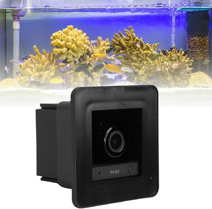 CCYLEZ Fish Tank Camera, 2K HD 140 Wide Angle Anti WiFi Aquarium Camera with AI Motion Detection, for Reptile Terrarium Aquarium Breeding Tank