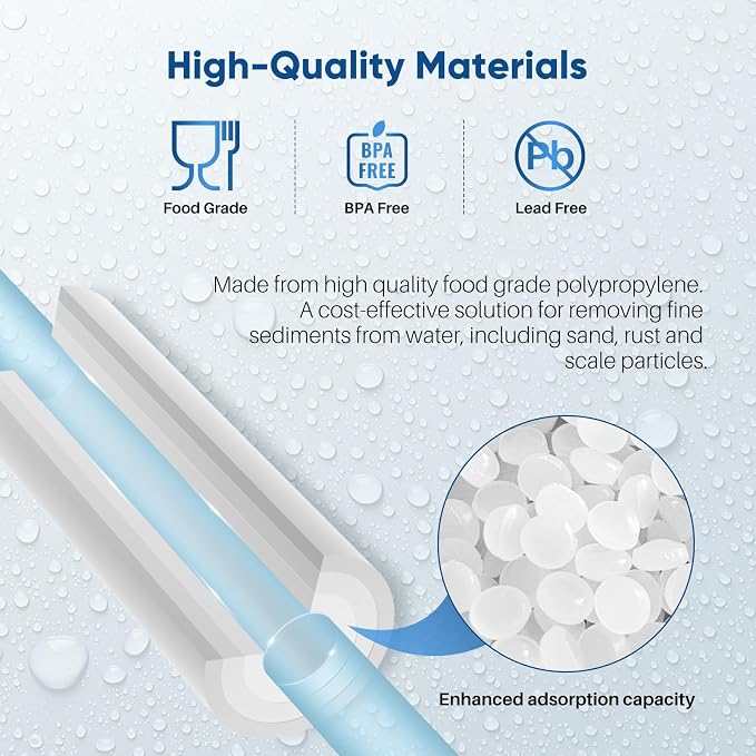 PUREPLUS 5 Micron 10" x 2.5" Whole House Sediment Home Water Filter Cartridge