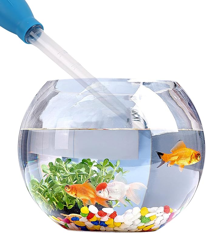 2 Set Manual Fish Tank Cleaning Tools with Extension Pipe and L Shaped Extension Pipe,30ml Aquarium Water Changer,28.9 Inches Siphon Dropper for Fish Bowl Waste Remover,Coral Feeder(Blue)