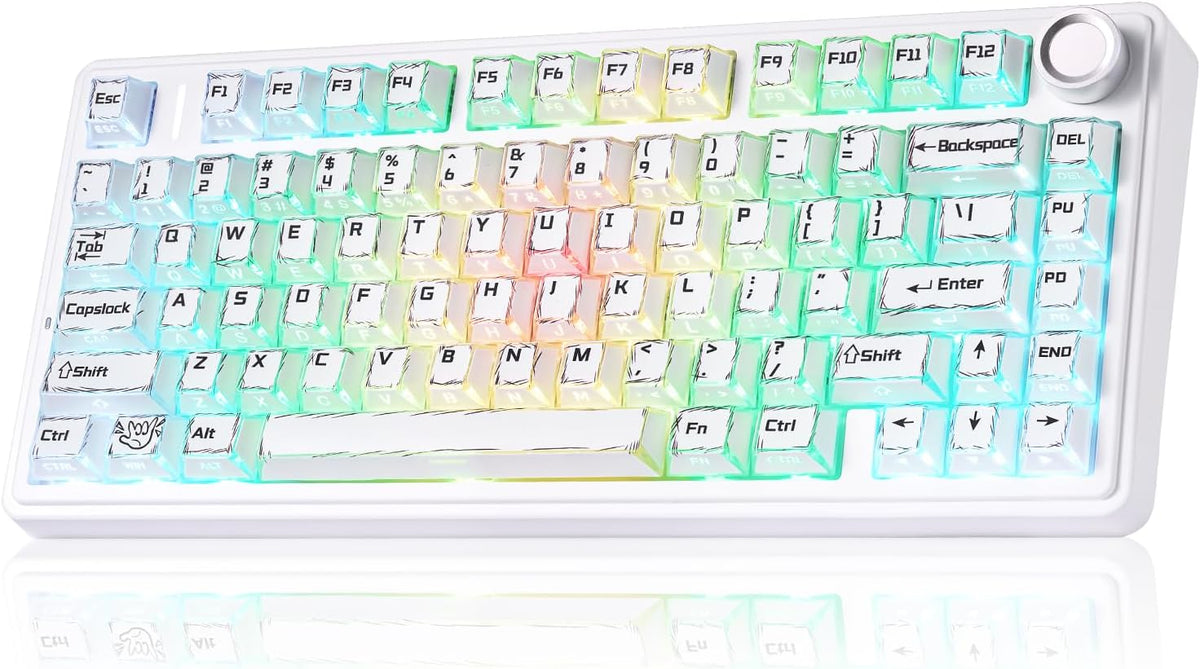 Aula F75 Mechanical Keyboard,Wireless Creamy Gaming Keyboard with Knob