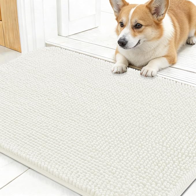 OLANLY Dog Door Mat for Muddy Paws 30x17, Absorbs Moisture and Dirt, Absorbent