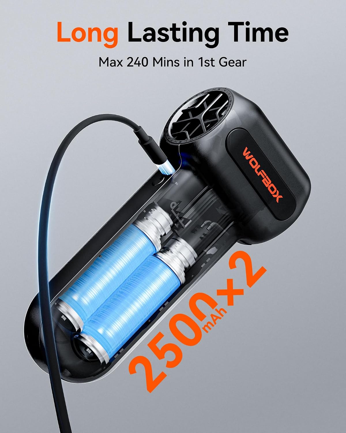 WOLFBOX MF60 Compressed Air Duster, 3-Speed Adjustable, Electric, Cordless