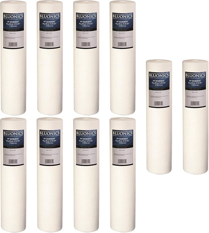 BLUONICS Sediment Replacement Water Filters Ten 4.5" x 20" Whole House