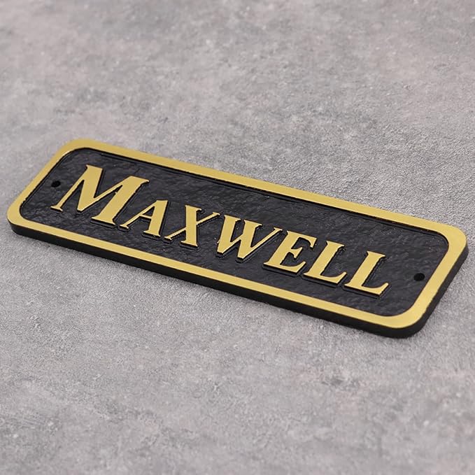 Acrylic Horse Stall Name Plate, 2.4" x 8" Personalized Stall Signs, UV Protected, Custom Pet Name Sign, All Weather Adhesive, Mounting (Gold, Style 3)