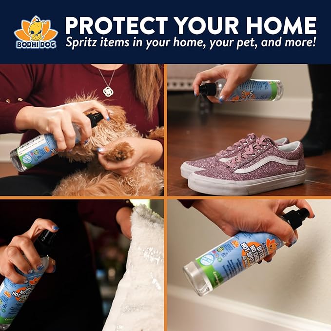 Bodhi Dog Bitter 2-in-1 No Chew & Hot Spot Spray - Natural Anti-Chew Remedy Better Than Bitter Apple - Soothes Hot Spots, Deters Chewing - Safe for Skin, Wounds & Furniture- Made in USA (17 Fl Oz)