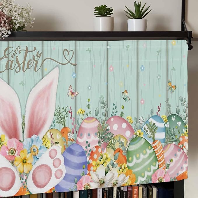 Easter Curtain Valances for Windows, Kitchen Valance Window Treatment, Spring