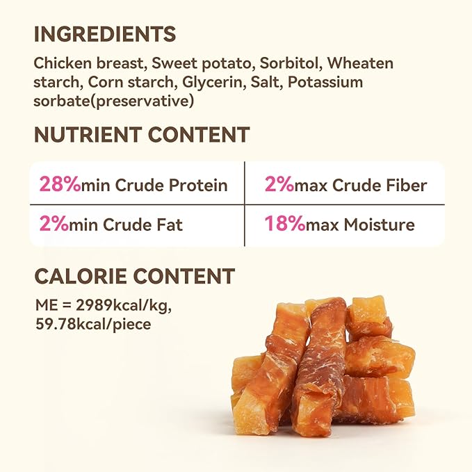 Dog Treats, Chicken Wrapped Sweet Potato, Soft Rawhide-Free Chews for Puppies & Small Dogs, 25 oz