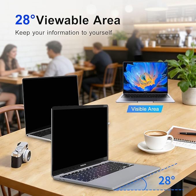 2Pack Magnetic 13.3 Inch Laptop Privacy Screen 16:9 Aspect Ratio, Removable