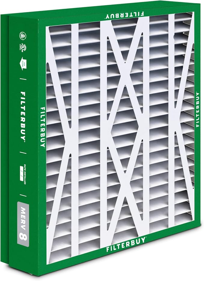 Filterbuy 21x21.5x5 Air Filter MERV 8 Essential Dust & Allergy Defense