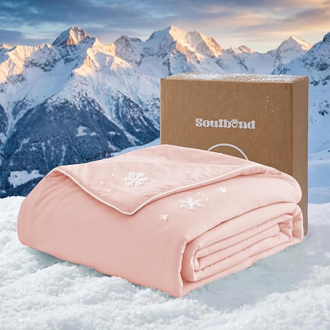 Soulbond Cooling Blanket for Extra Large Dogs - Q-MAX>0.45, Washable Cool Pet Cats Throw Blanket for Hot Weather, Self-Cooling Soft Dog Mat for Bed Crates Couch Sofa Cars(50"x60", Pink)