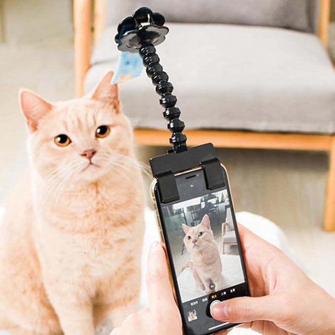 Dog Selfie Treat Clip, Rotatable Pet Selfie Stick Smartphone Attachment for Phone Camera Cat and Dog Photo Use