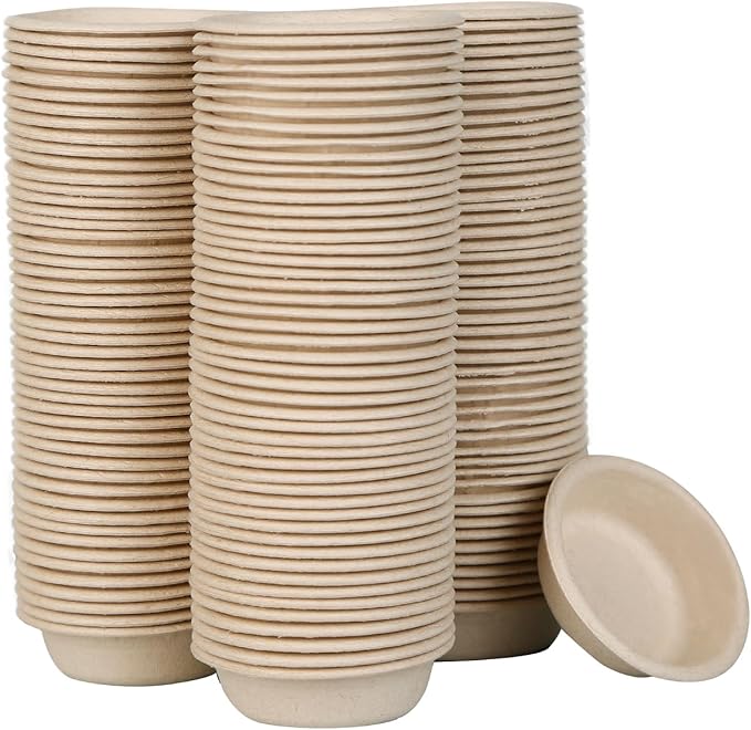 Paper Gecko Feeding Cups, Paper Bowls Reptiles Food and Water Feeder Ledge Cups for Lizars,Bearded Dragon,Snake,Crabs, 100Pack 1 OZ