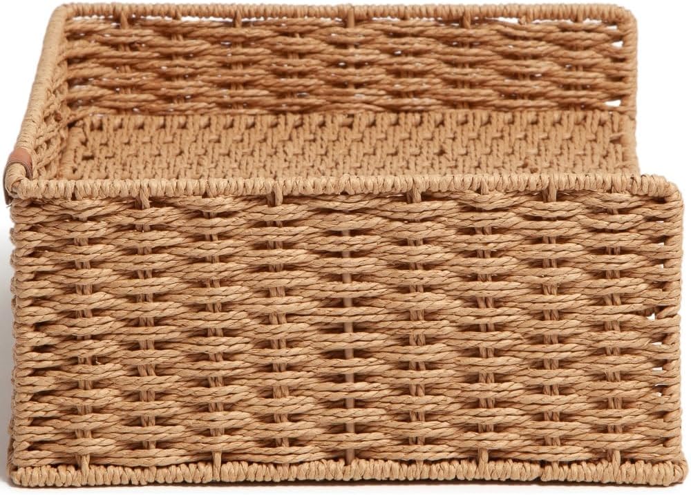 U Brands Letter Tray Paper Organizer, Two Tier Desktop Organizer, Woven