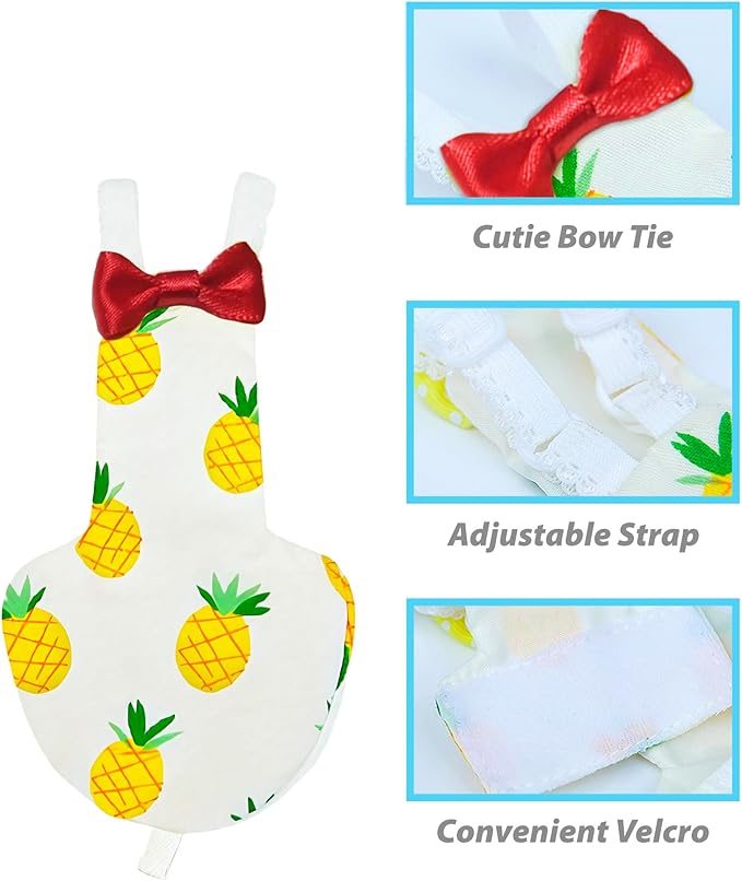 UKJENT Bird Diaper Protective Parrot Nappy - 4 Pack, Reusable Flight Suit with Waterproof Inner Layer, Washable Cute Urine Wet Suit for Cockatiel Monk Parakeet Sun Parakeet Lory(M)