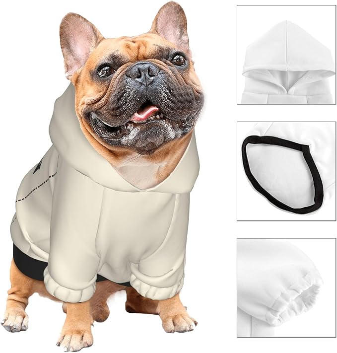 Dog Clothes, Custom Dog Hooded Sweatshirt, Personalized Pet Costume Robe Shirt with Text/Image/Club Name/Pet Shop Logo for Small Medium Large Dogs and Cats, CreamYellow, S