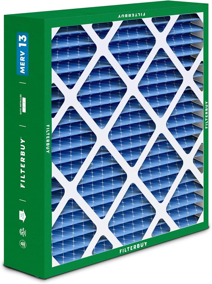 Filterbuy 17.5x21x5 Air Filter MERV 13 Optimal Smoke & Allergy Defense
