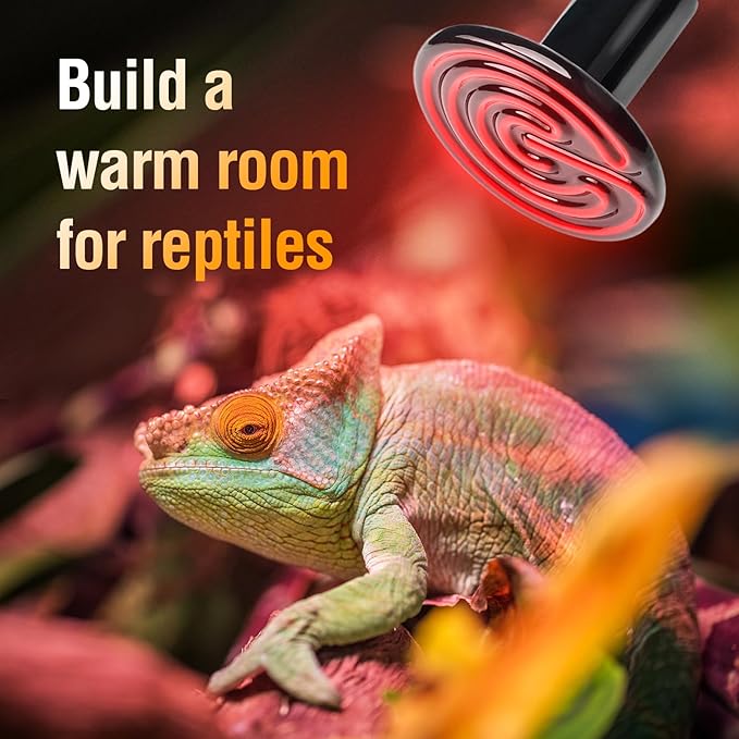 Leoterra 75w Ceramic Heat Emitter, Reptile Heat Lamp,for Reptiles, Chicken Coop, Dog, Cat House Use Heat Lamp,Durable and Gives Off No Light (2pcs)