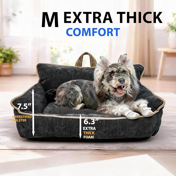 Washable Dog Bed Medium Size,Pet Beds for Medium Dogs,Dog Sofa Bed with Removable Washable Cover,Warm and Comfortable,M(23.5"x15.5"x13.5")
