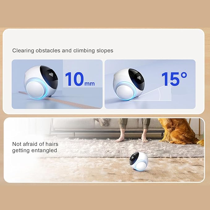 Vikye Pet Camera, 1080P Movable Pet Camera Indoor, 360 Pan/Tilt View 2 Way Talk Video Recording Puppy Cam, Night Vision, Motion Detection