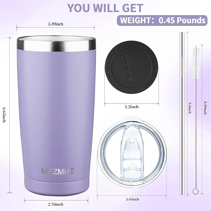 MEZMUT 20oz Insulated Tumbler Cup Travel Coffee Mug