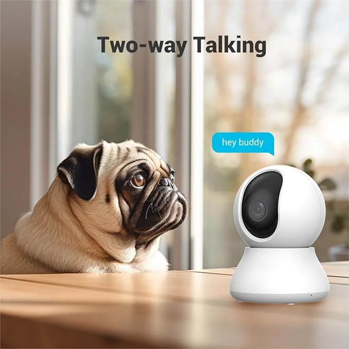 2.4G WiFi Indoor Camera 2K 3MP 360° PTZ Pet Dog IP CCTV Camera with Phone App 2-Way Talk Night Vision for Home Securi(USB)