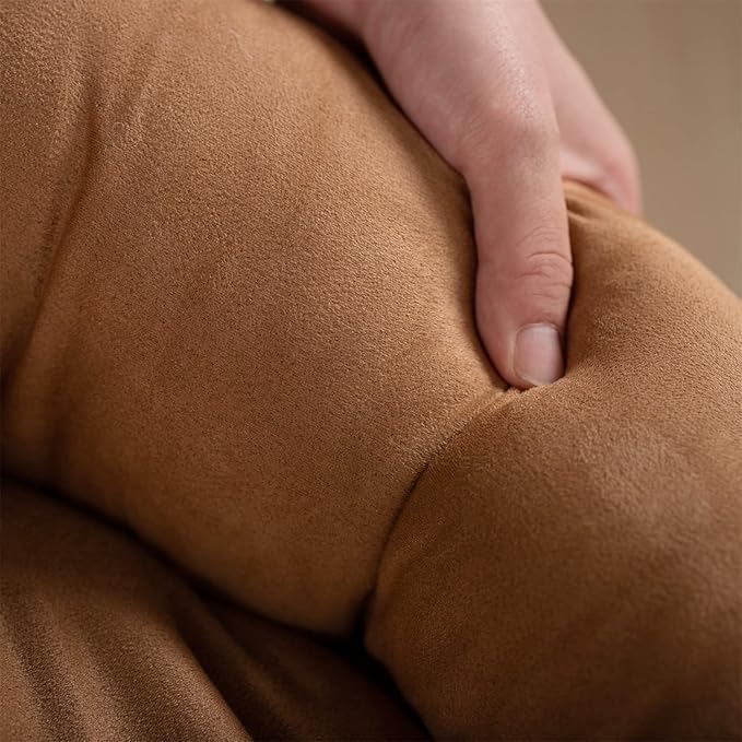KASENTEX Dog Bed, Round Dog Beds for Medium/Large Dogs, Anti Slip and Machine Washable (Brown 27x27 Inches)