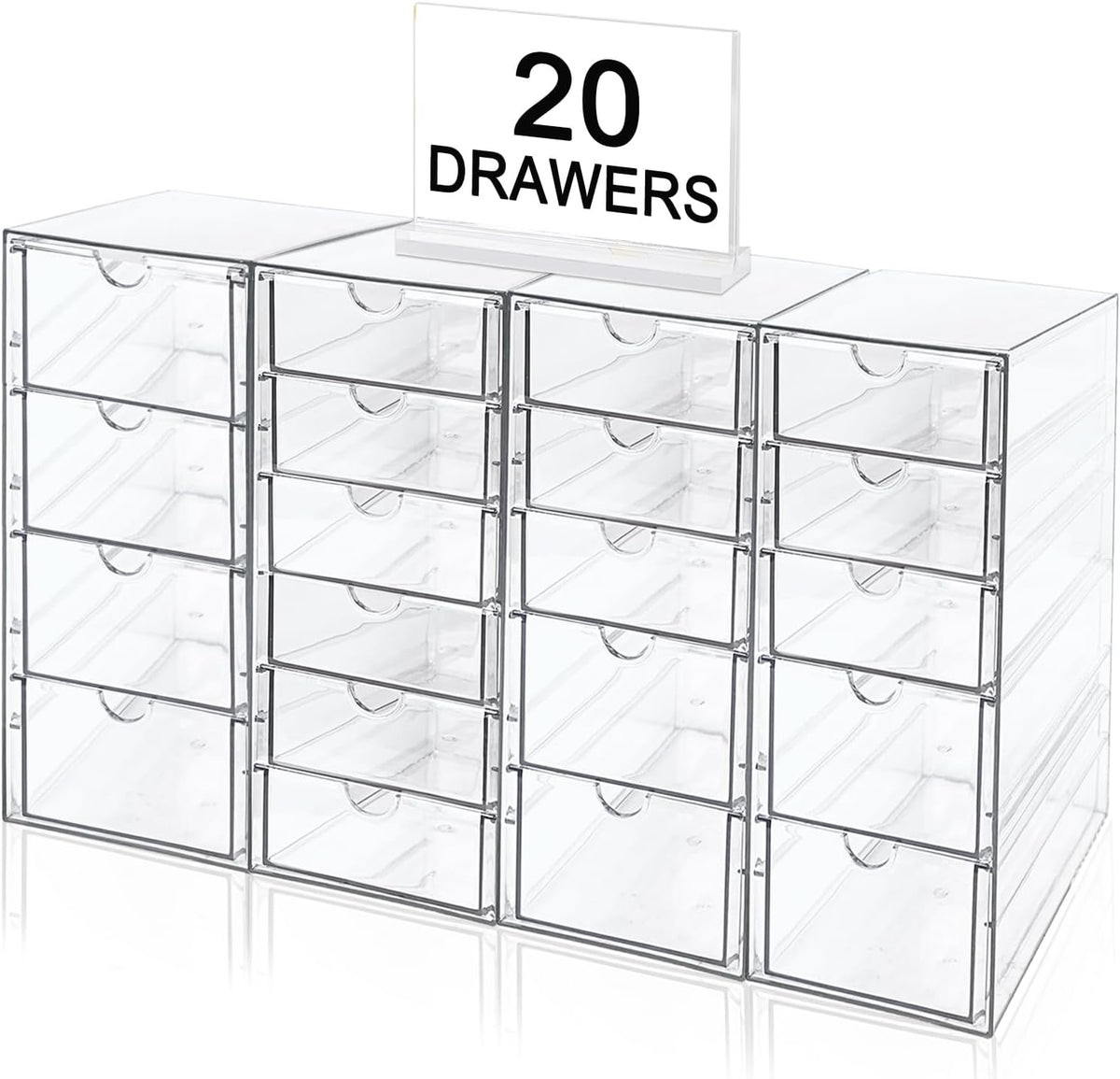 20 Drawers Acrylic Makeup Organizer, stackable Acrylic Storage Drawer
