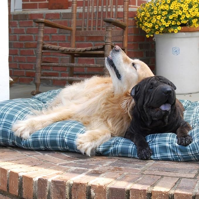 Carolina Pet Green Plaid Shebang Rectangle Indoor/Outdoor Bed L