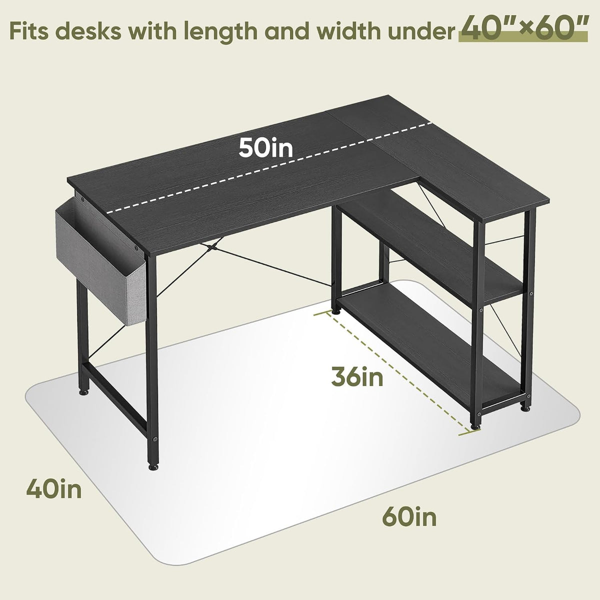 40" x 60" Glass Chair Mat for Carpet, 0.2" Thick Office Chair Mat