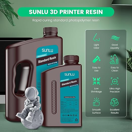 SUNLU 3D Printer Resin Bundle, 395 to 405nm UV Curing 3D Printing Liquid