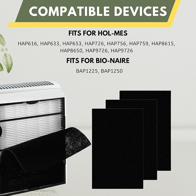 Nispira True HEPA + Carbon Pre Filter Replacement Compatible