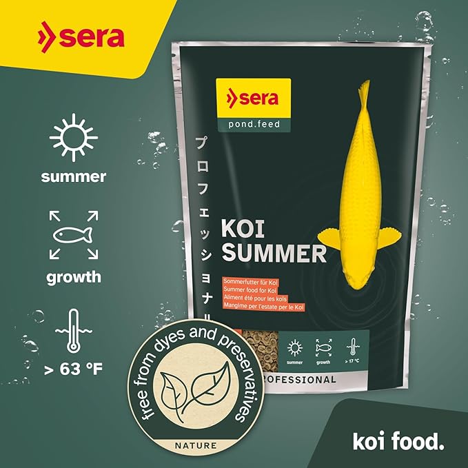 sera Koi Professional Summer 4.85lb | Energizing for Warm Seasons | Optimal Growth & Strong Immune System | Rich in Vitamins, Minerals, Proteins | for Water Temperatures Above 63°F