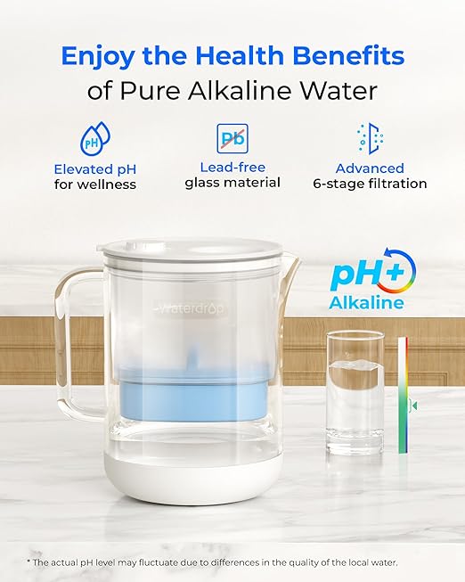 Waterdrop Glass Alkaline Water Filter Pitcher