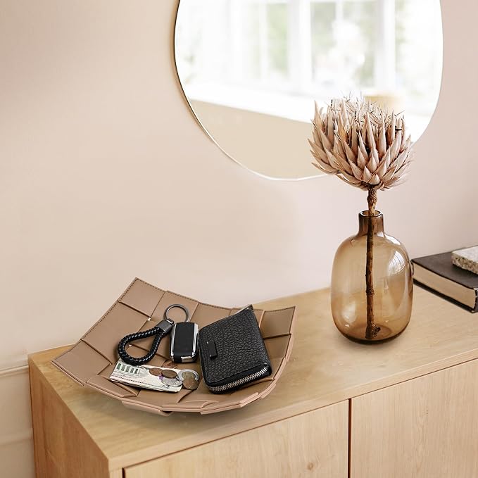 Valet Tray PU Leather Key Holder Bowl