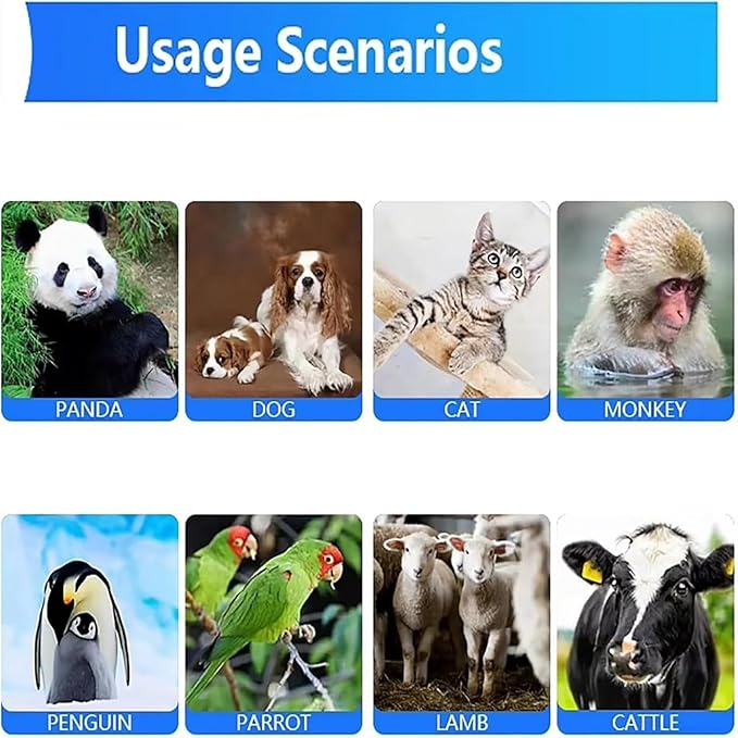 Iso11784/85/Fdx-B/Emid Animal Handheld Reader, Pet Microchip Scanner with OLED Display,134.2khz Pet Id Scanner Low Battery Alarmfor Dog/Cat/Pig/Animal