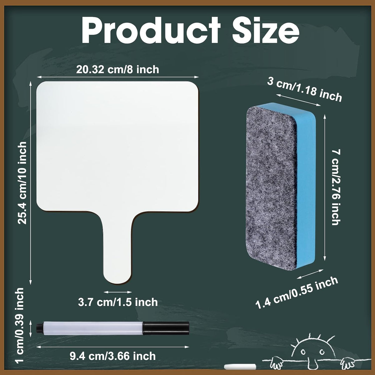 Jutom 64 Pcs / 32 Pack Small 2-Sided Dry Erase Boards, Square