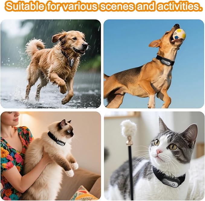 HD 1080P Pet Camera Collar with Video Record, Wireless Mini Sport Cam Built in WiFi, Small Body Action Cameras for Pet Supplies/Cycling/Travel/Walking