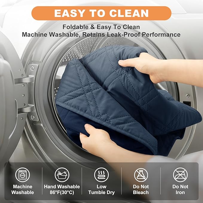 100% Waterproof Dog Couch Protector, Triple-Layer Waterproof Dog Bed Cover Pet Blanket Reversible 2-Tone Sofa Shield, Non-Slip Furniture Guard for Pets(82×92 Inch, Blue+Navy Blue)